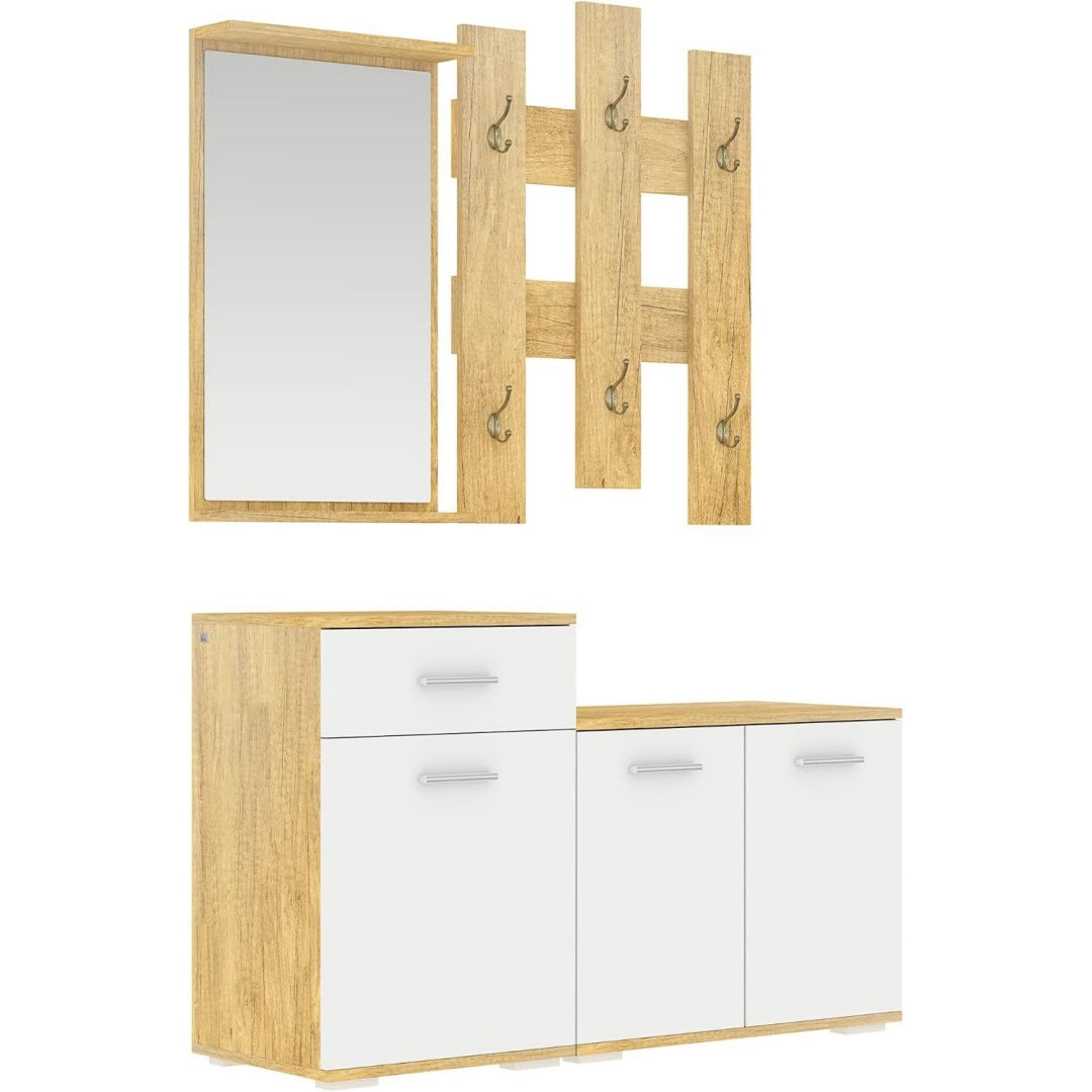Eleganza pratica set arredo ingresso regolabile bianco