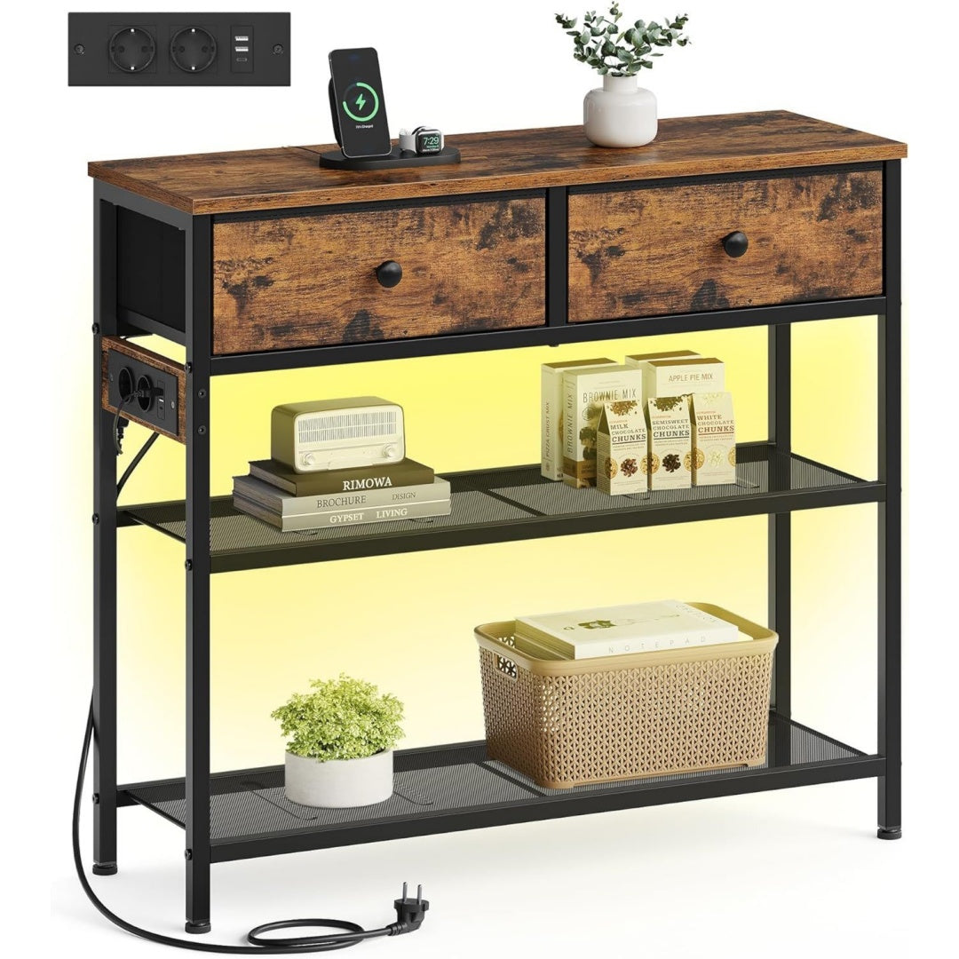 Forma equilibrata console e tavoli da divano in legno marrone