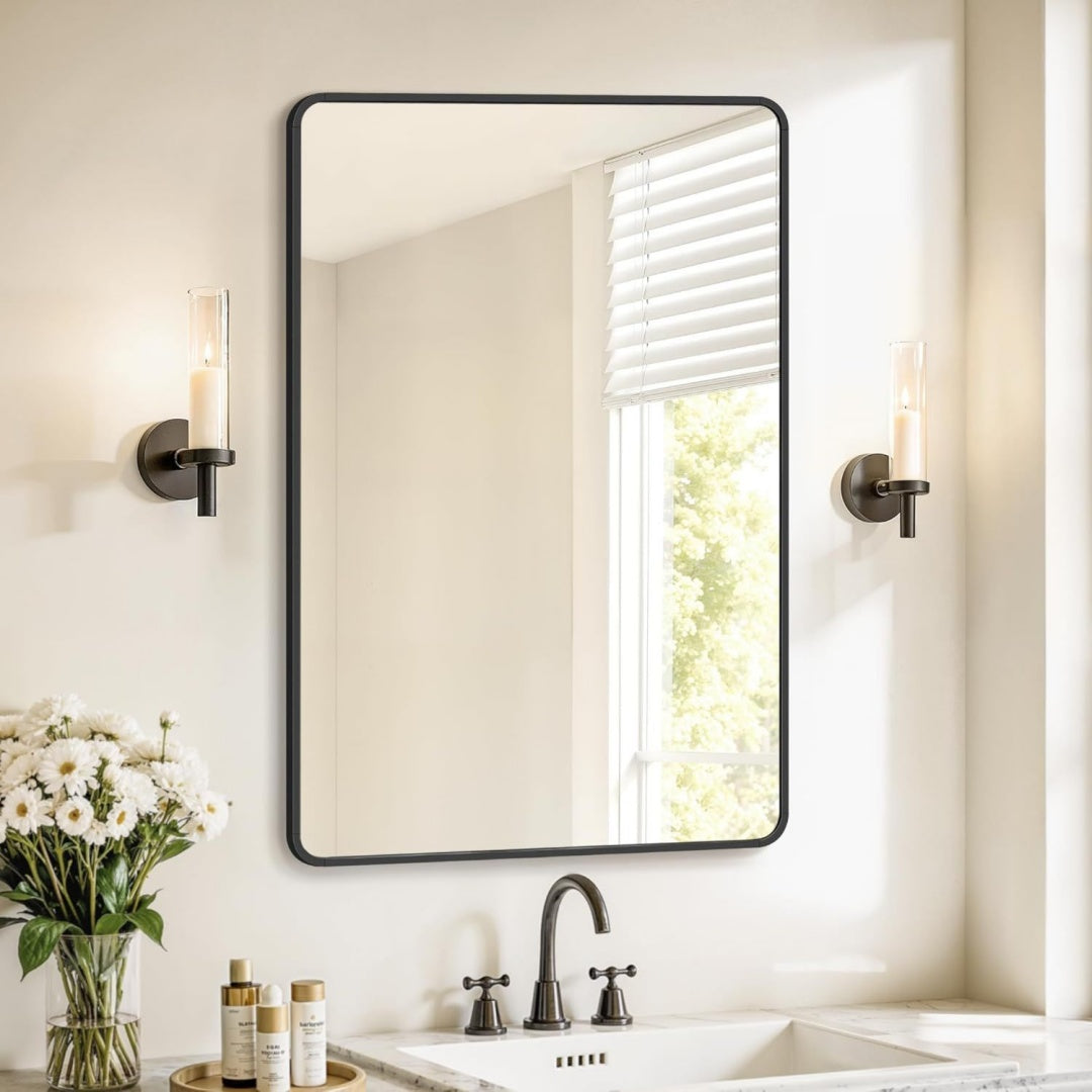Arredo contemporaneo specchi da parete in vetro nero