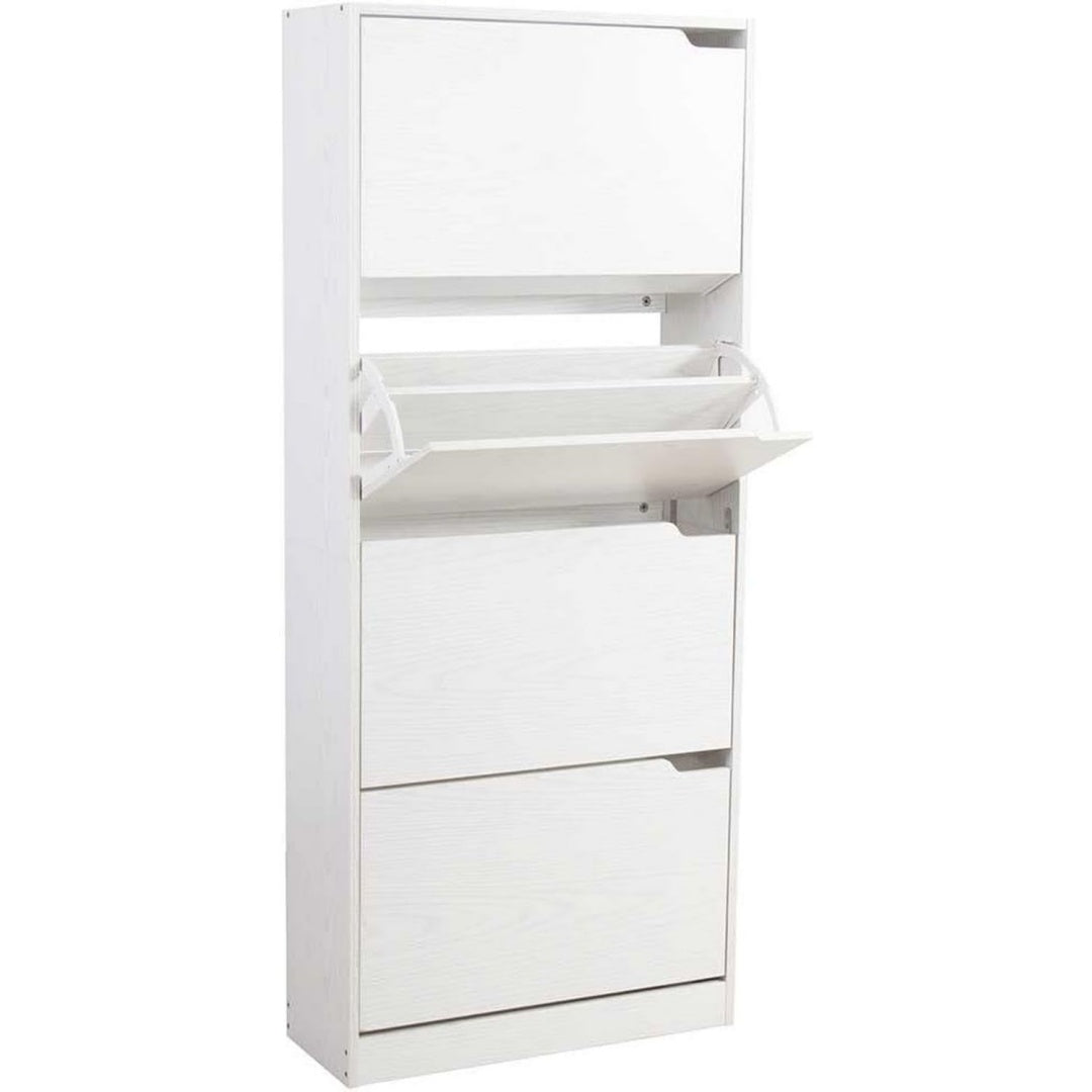 Arredo contemporaneo scarpiere in legno bianco