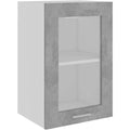 Forma equilibrata mobili a muro in vetro con contenitore grigio