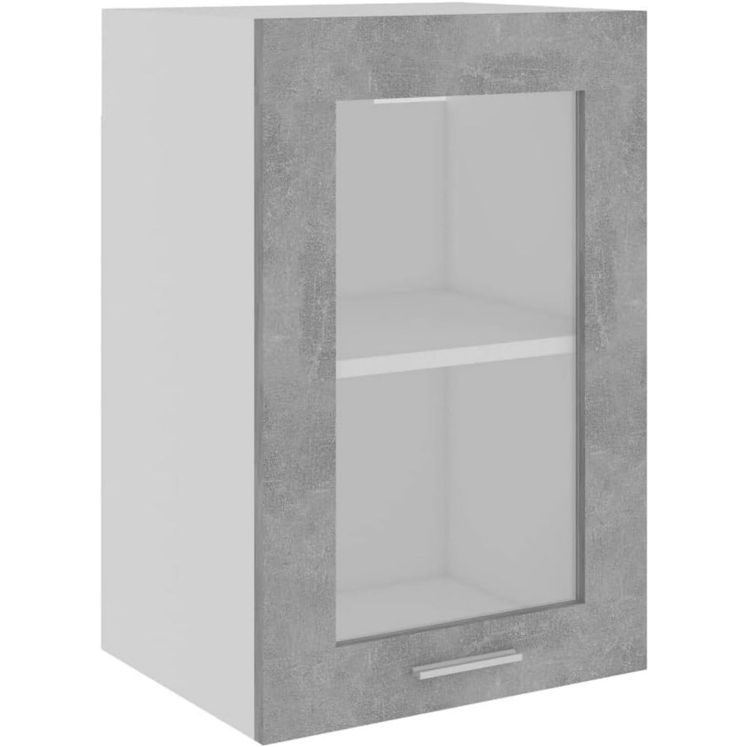 Forma equilibrata mobili a muro in vetro con contenitore grigio