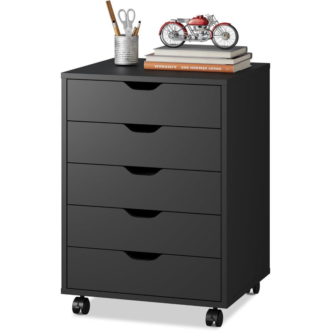 Stile raffinato cassetti in legno con contenitore nero