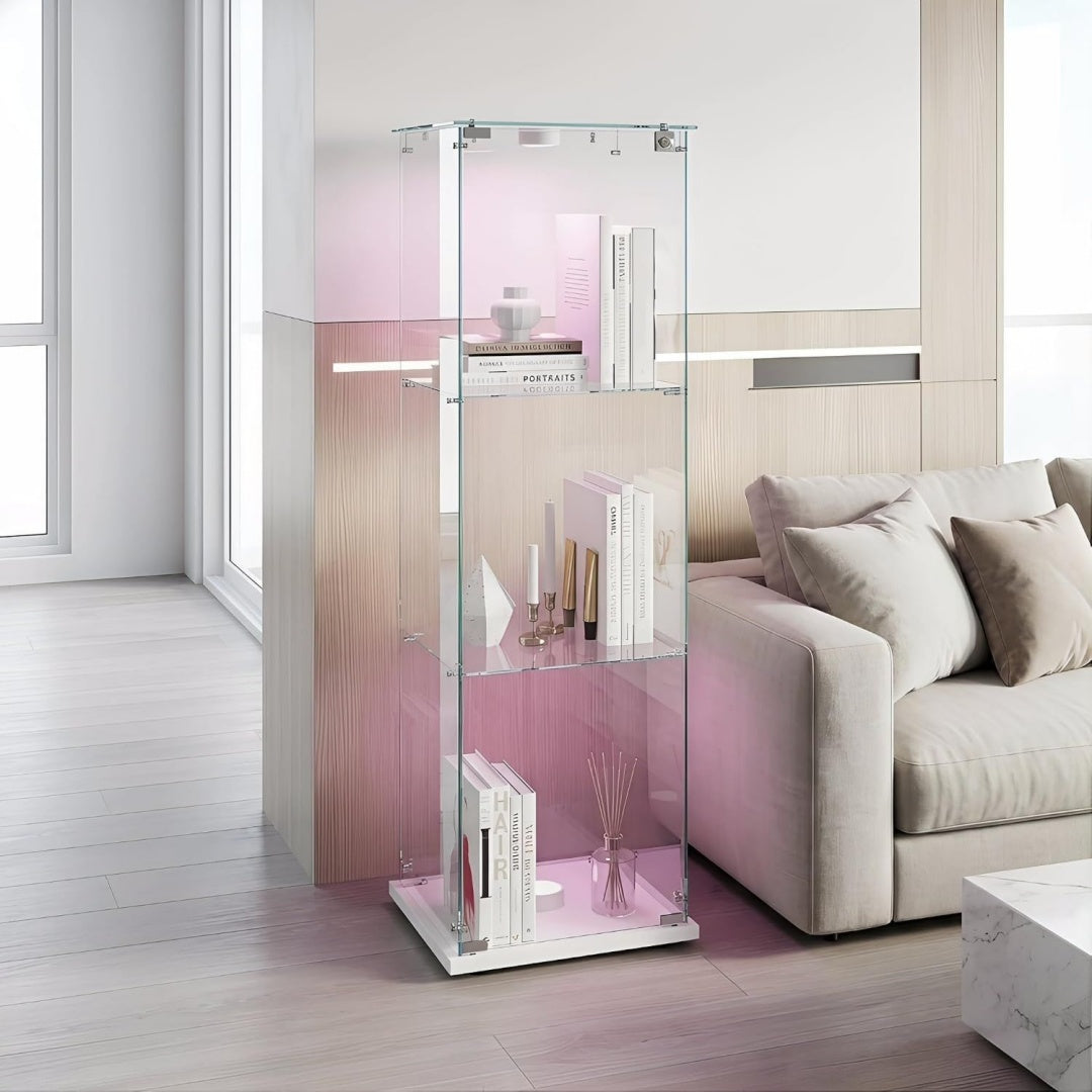Finitura armoniosa vetrinette in vetro illuminato bianco